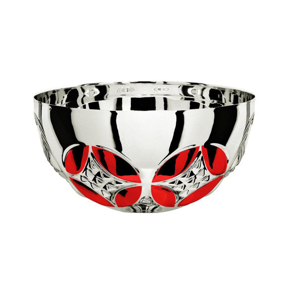 Immagine di MEZZA SFERA FARFALLA SILVER-RED D. 100