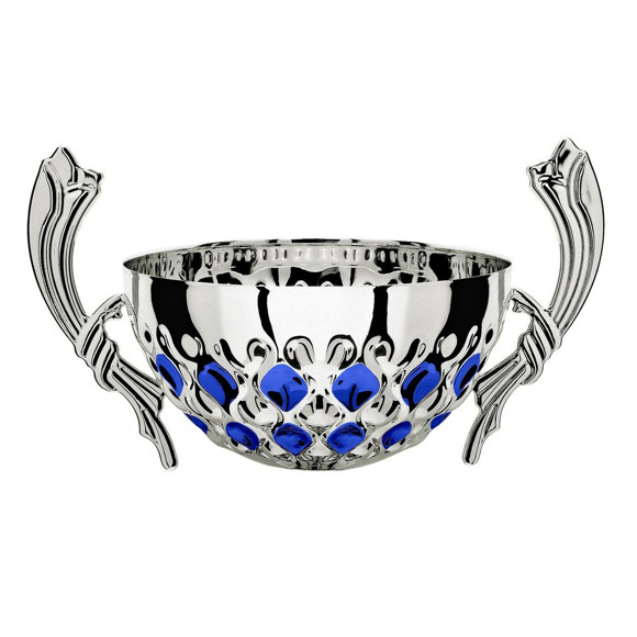 Immagine di MEZZA SFERA CLESSIDRA SILVER-BLUE D. 140 CORNUCOPIA